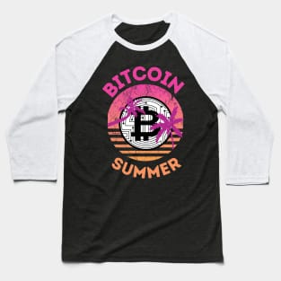 Bitcoin Summer Retro Sunset Baseball T-Shirt